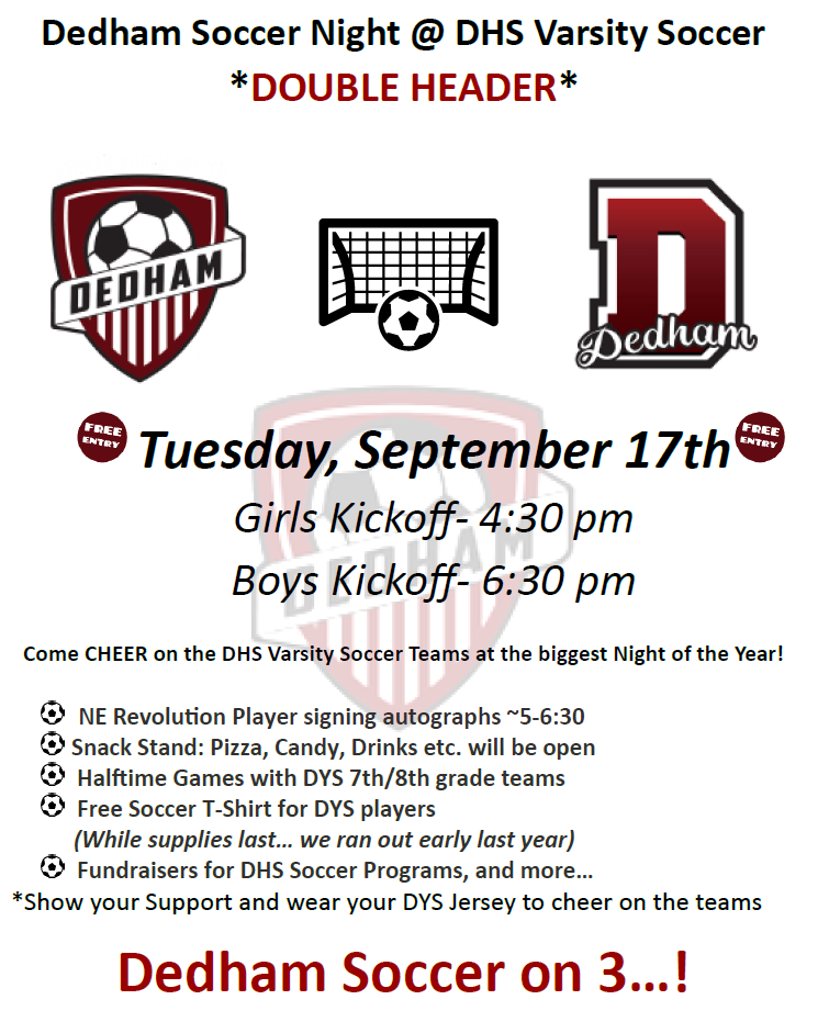 dedham soccer double header